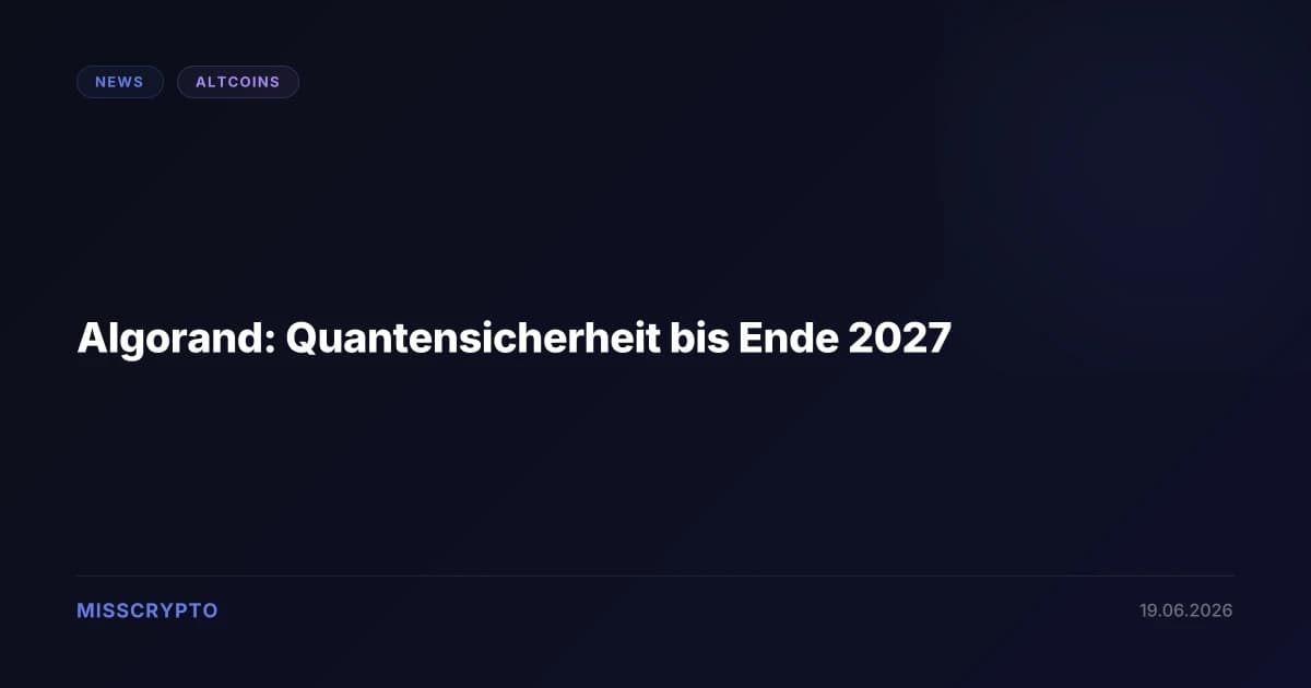 Algorand: Quantensicherheit bis Ende 2027