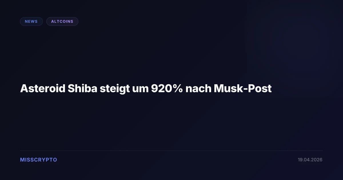 Asteroid Shiba steigt um 920% nach Musk-Post