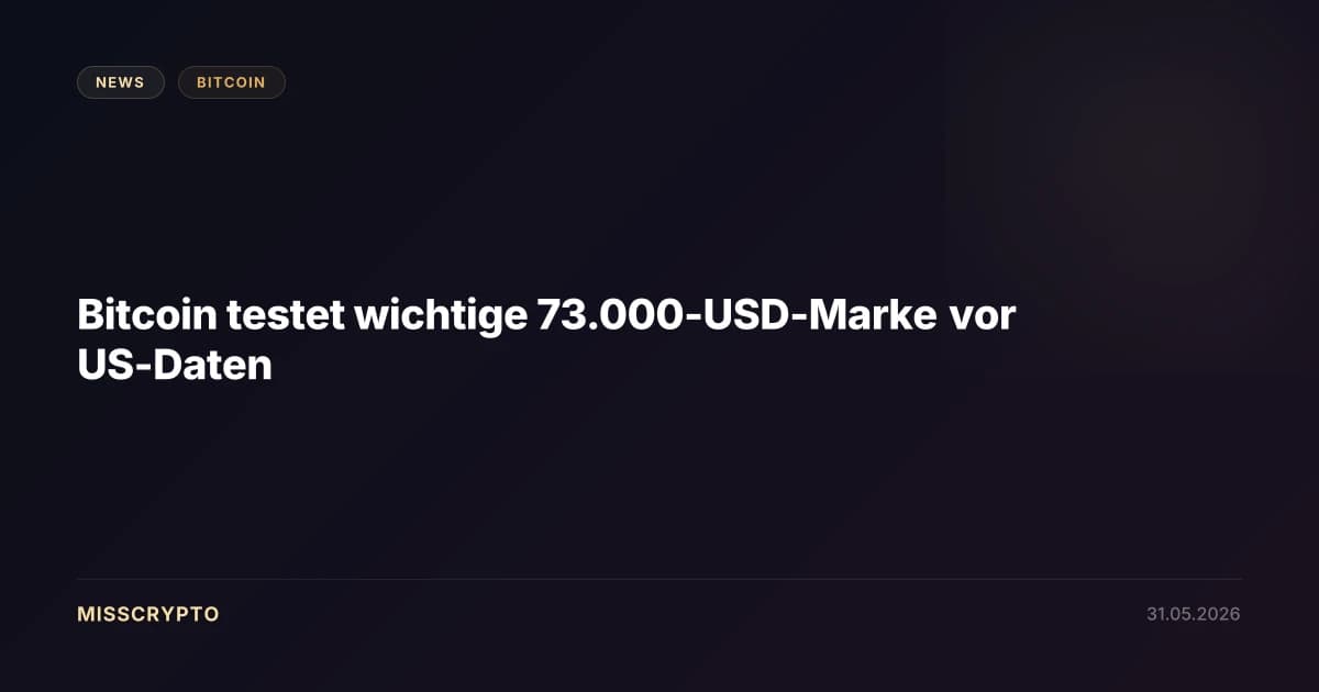 Bitcoin testet wichtige 73.000-USD-Marke vor US-Daten