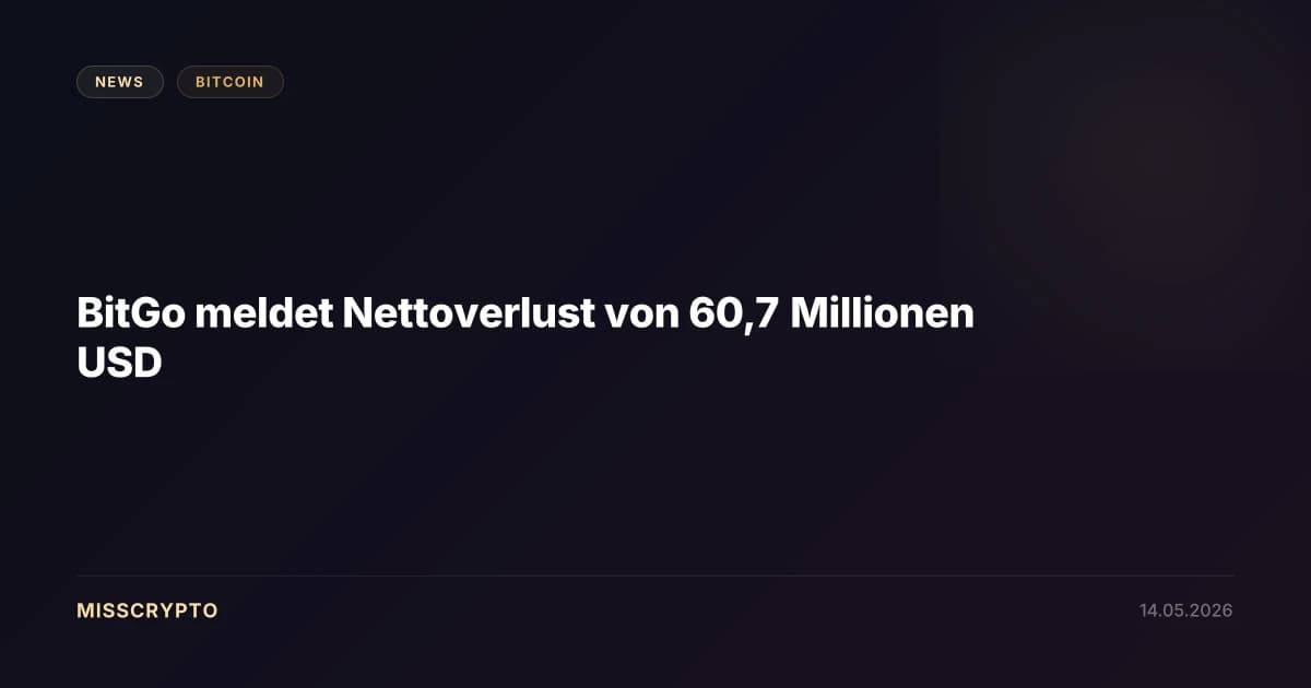 BitGo meldet Nettoverlust von 60,7 Millionen USD