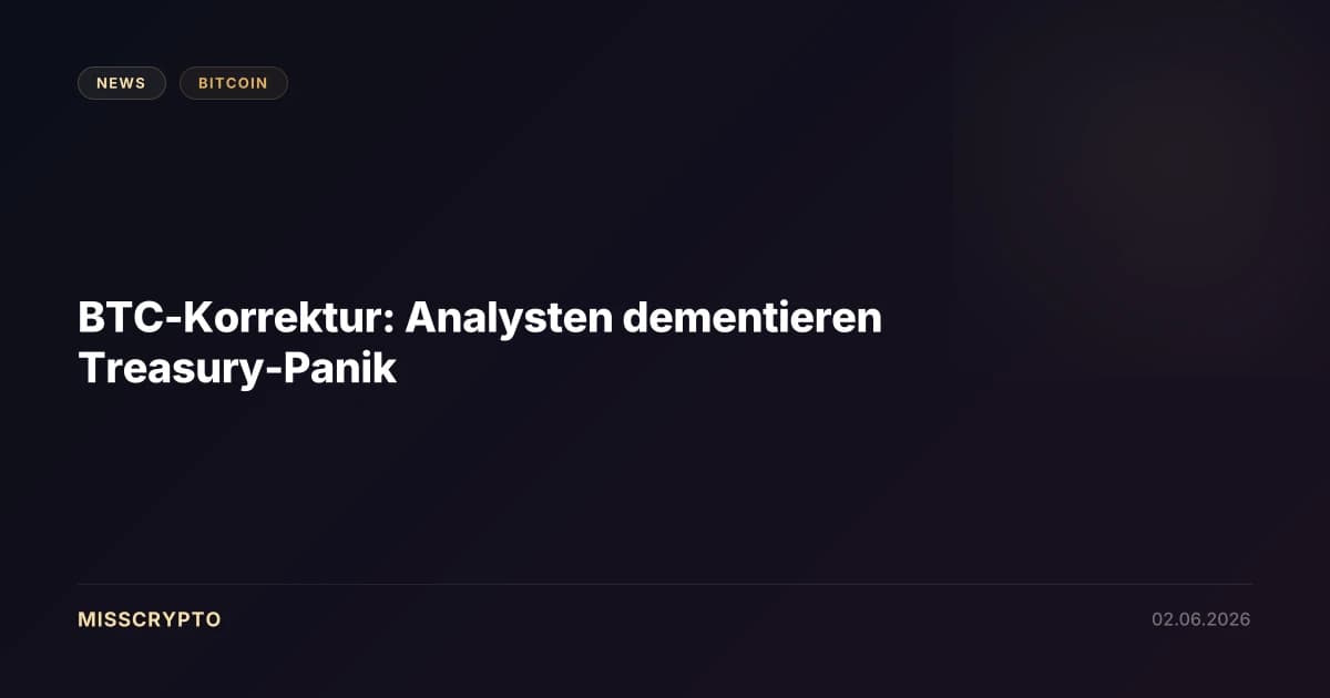 BTC-Korrektur: Analysten dementieren Treasury-Panik
