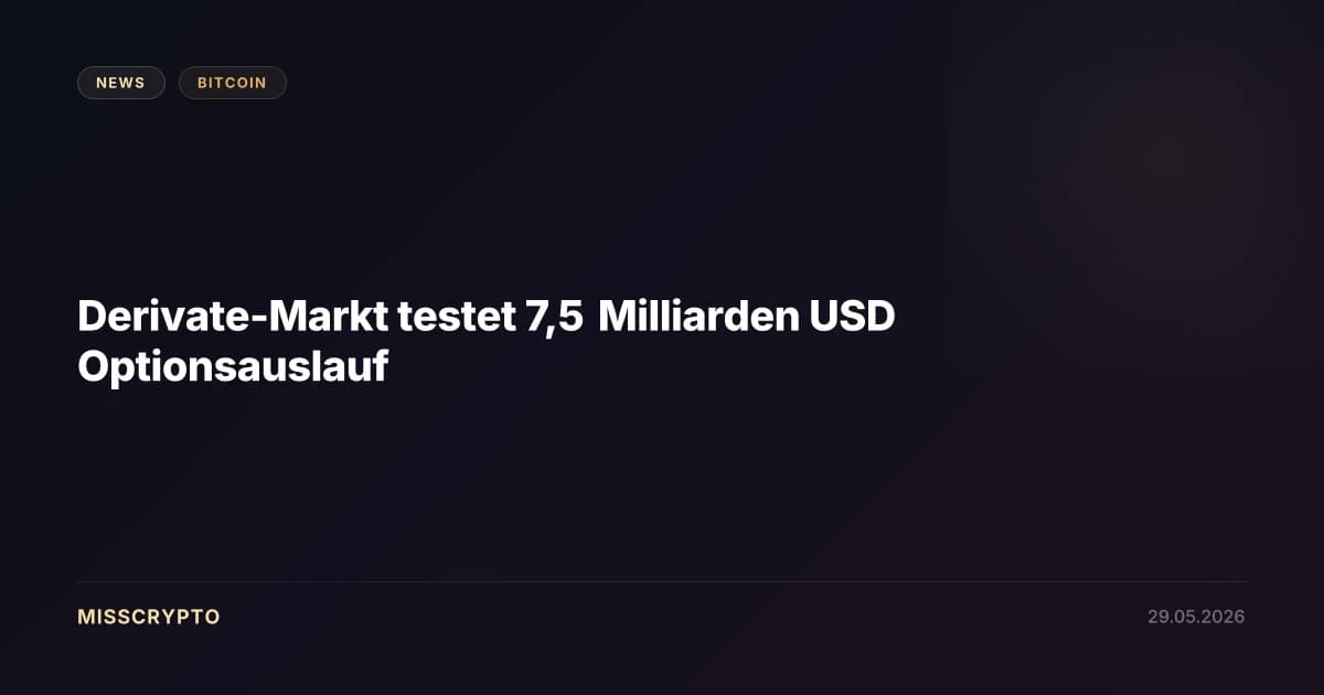 Derivate-Markt testet 7,5 Milliarden USD Optionsauslauf