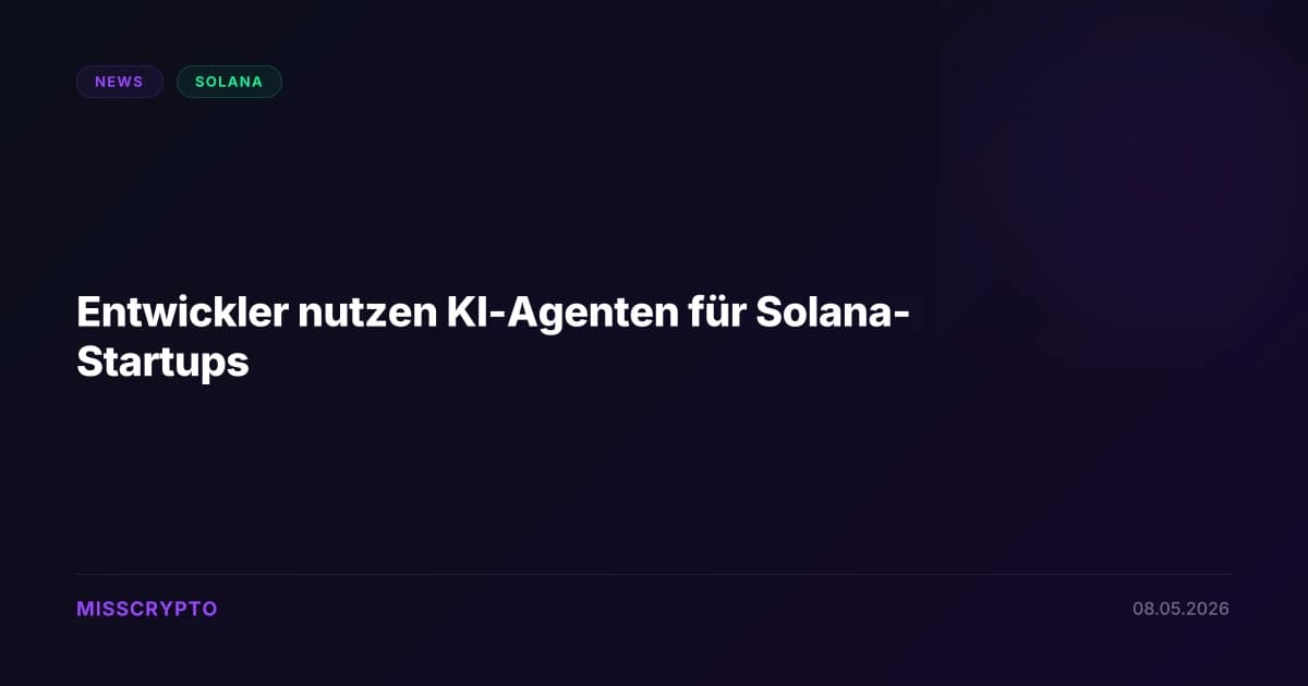 Entwickler nutzen KI-Agenten für Solana-Startups