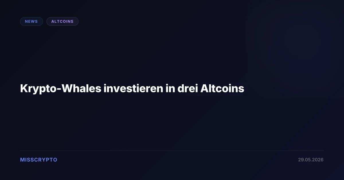 Krypto-Whales investieren in drei Altcoins