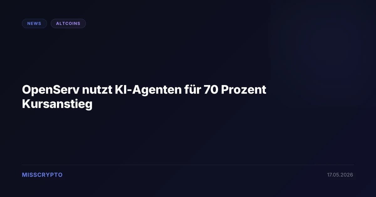 OpenServ nutzt KI-Agenten für 70 Prozent Kursanstieg