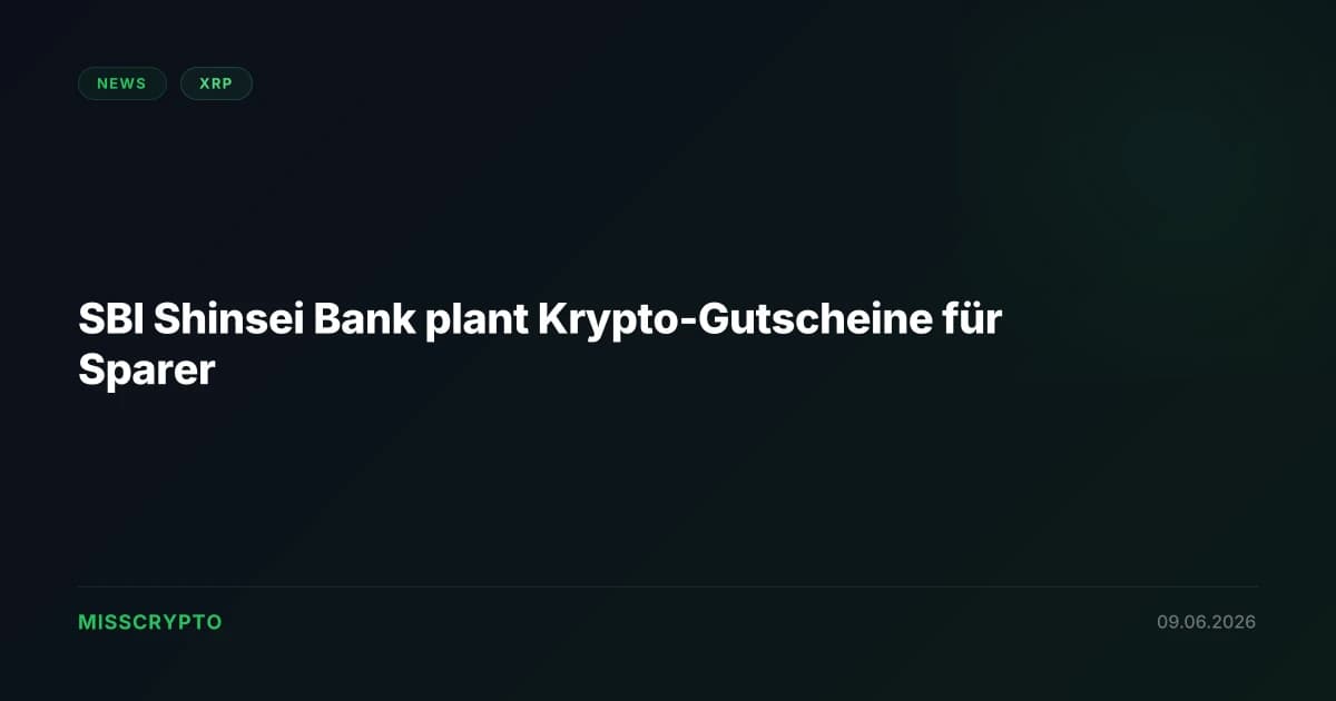 SBI Shinsei Bank plant Krypto-Gutscheine für Sparer