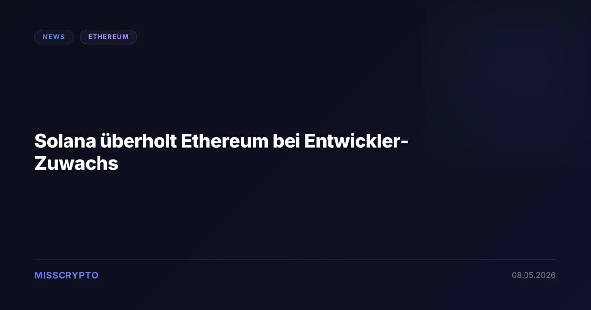 Solana überholt Ethereum bei Entwickler-Zuwachs