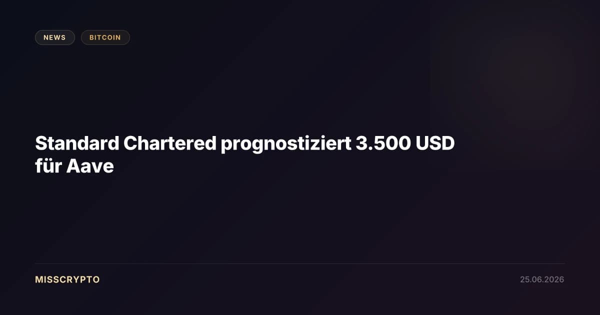 Standard Chartered prognostiziert 3.500 USD für Aave