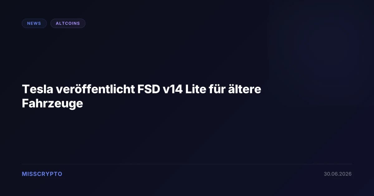 Tesla veröffentlicht FSD v14 Lite für ältere Fahrzeuge