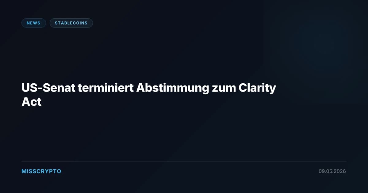 US-Senat terminiert Abstimmung zum Clarity Act