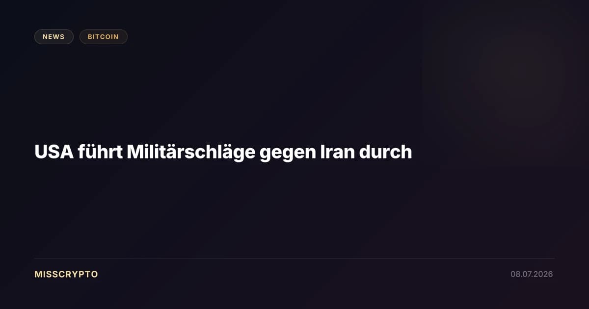 USA führt Militärschläge gegen Iran durch