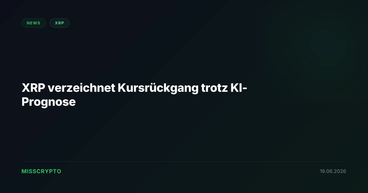 XRP verzeichnet Kursrückgang trotz KI-Prognose