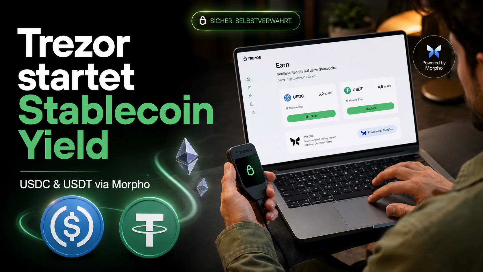 Trezor bringt Stablecoin-Rendite in die Trezor Suite