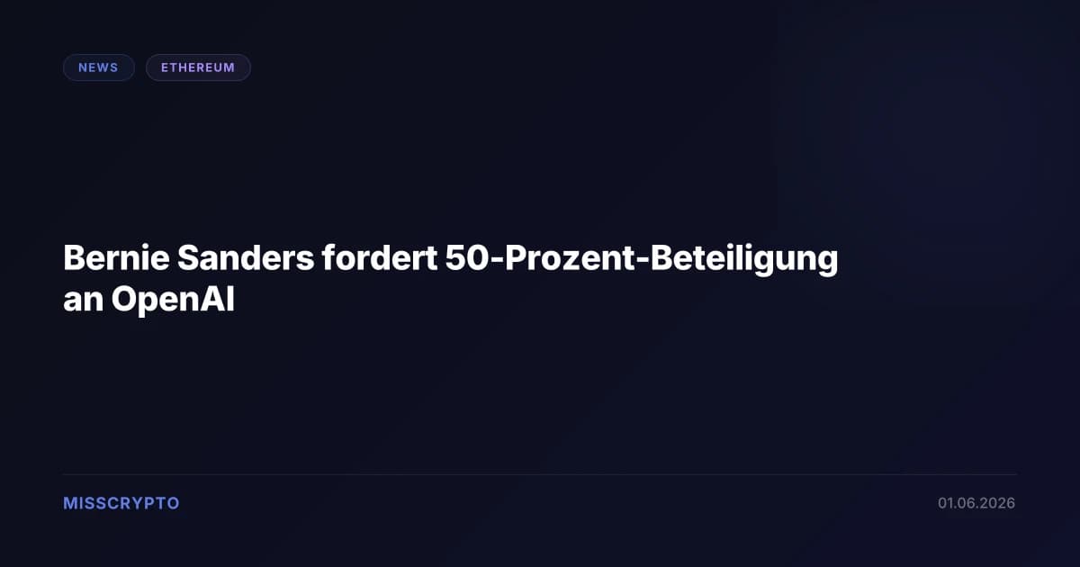 Bernie Sanders fordert 50-Prozent-Beteiligung an OpenAI