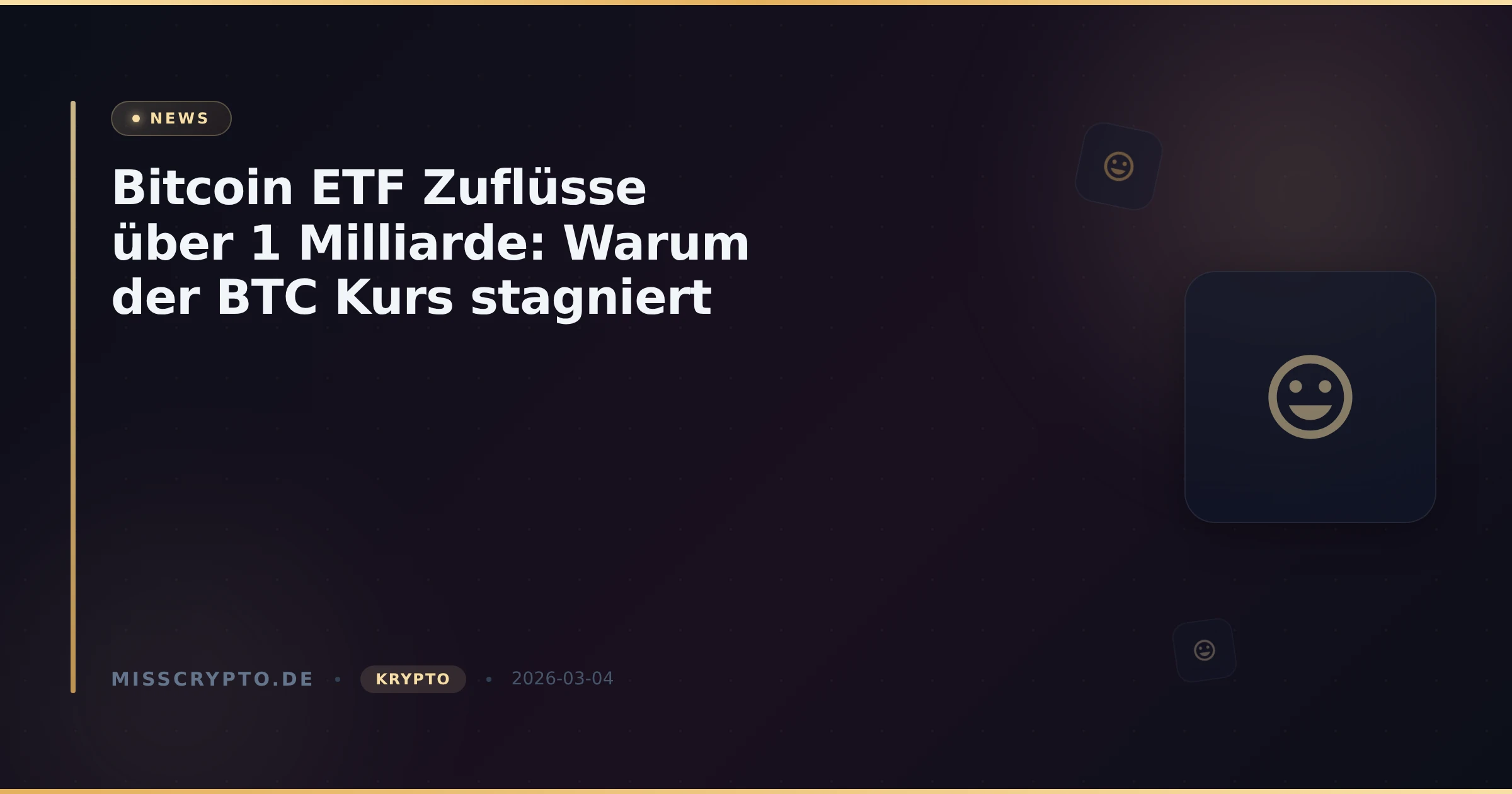 Bitcoin ETF Zuflüsse über 1 Milliarde: Warum der BTC Kurs stagniert
