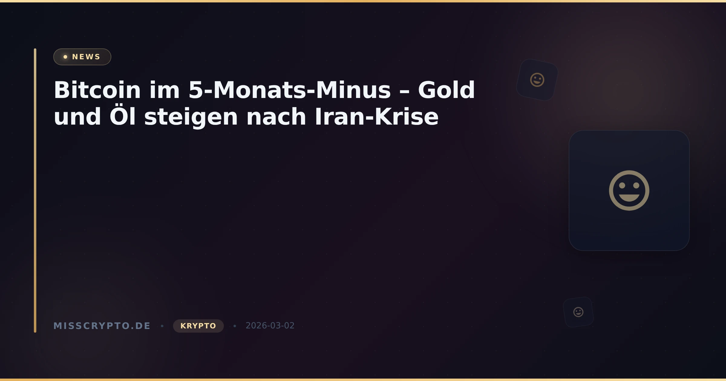 Bitcoin im 5-Monats-Minus – Gold und Öl steigen nach Iran-Krise