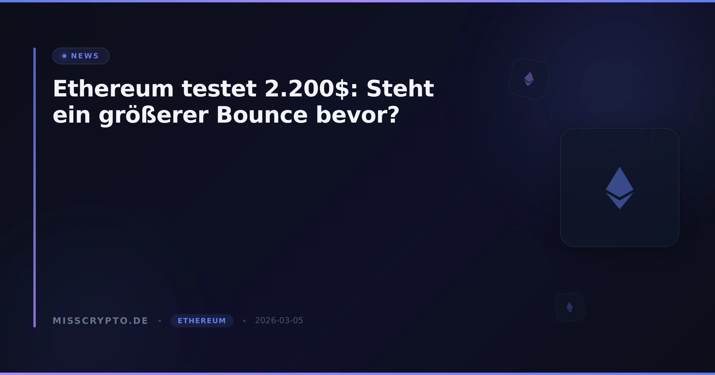 Ethereum testet 2.200$: Steht ein größerer Bounce bevor?