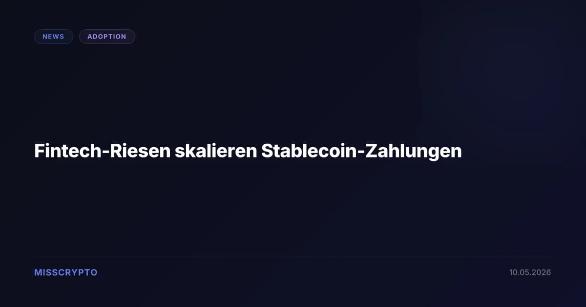 Fintech-Riesen skalieren Stablecoin-Zahlungen