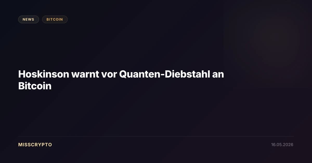 Hoskinson warnt vor Quanten-Diebstahl an Bitcoin