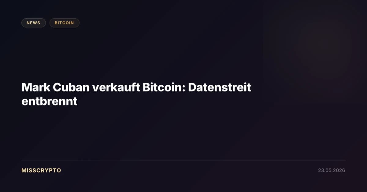 Mark Cuban verkauft Bitcoin: Datenstreit entbrennt