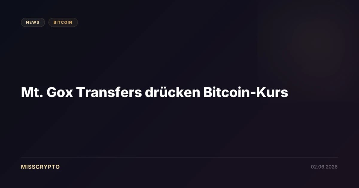 Mt. Gox Transfers drücken Bitcoin-Kurs