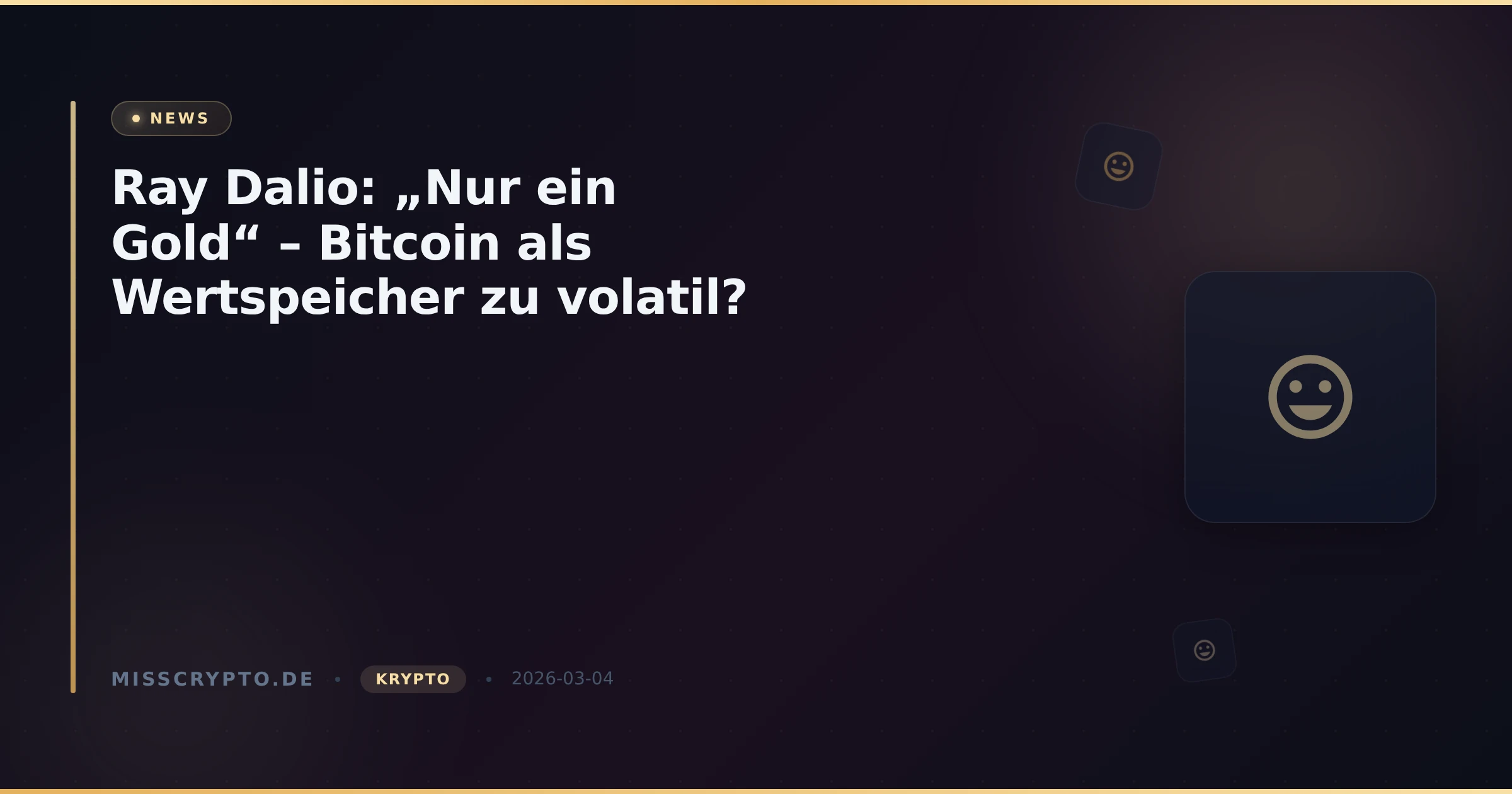 Ray Dalio: „Nur ein Gold“ – Bitcoin als Wertspeicher zu volatil?