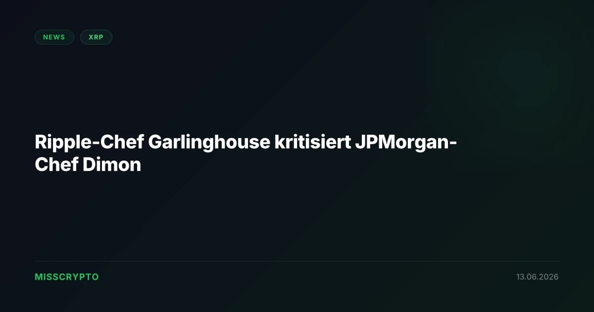 Ripple-Chef Garlinghouse kritisiert JPMorgan-Chef Dimon