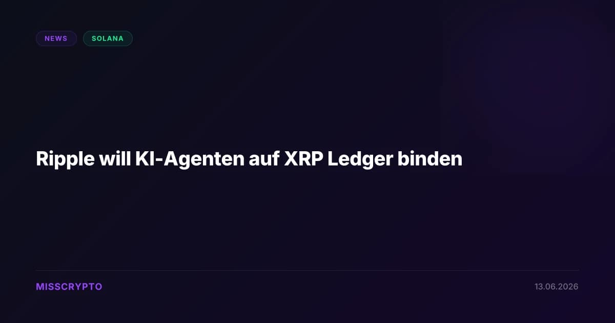 Ripple will KI-Agenten auf XRP Ledger binden
