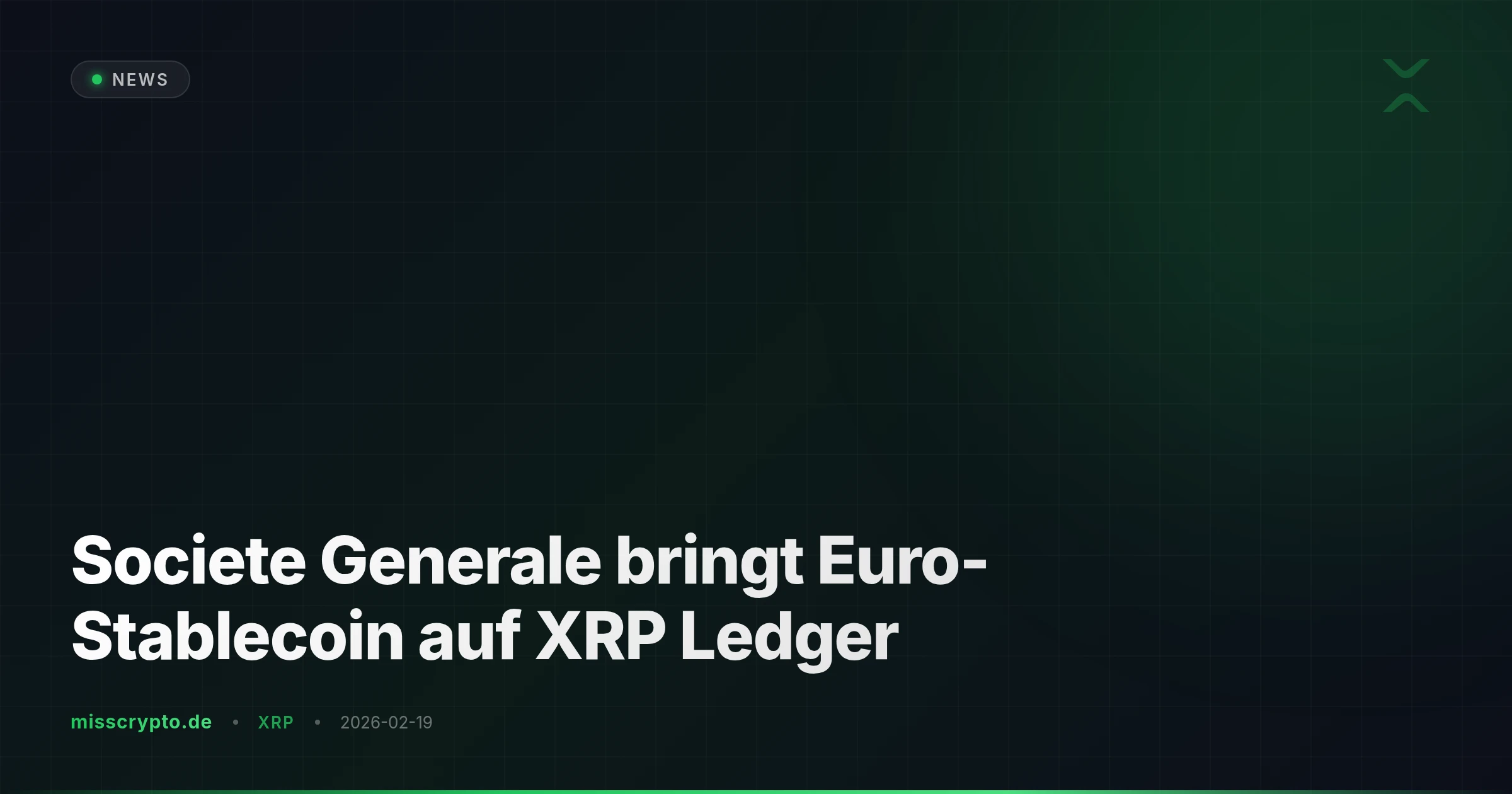 Societe Generale bringt Euro-Stablecoin auf XRP Ledger