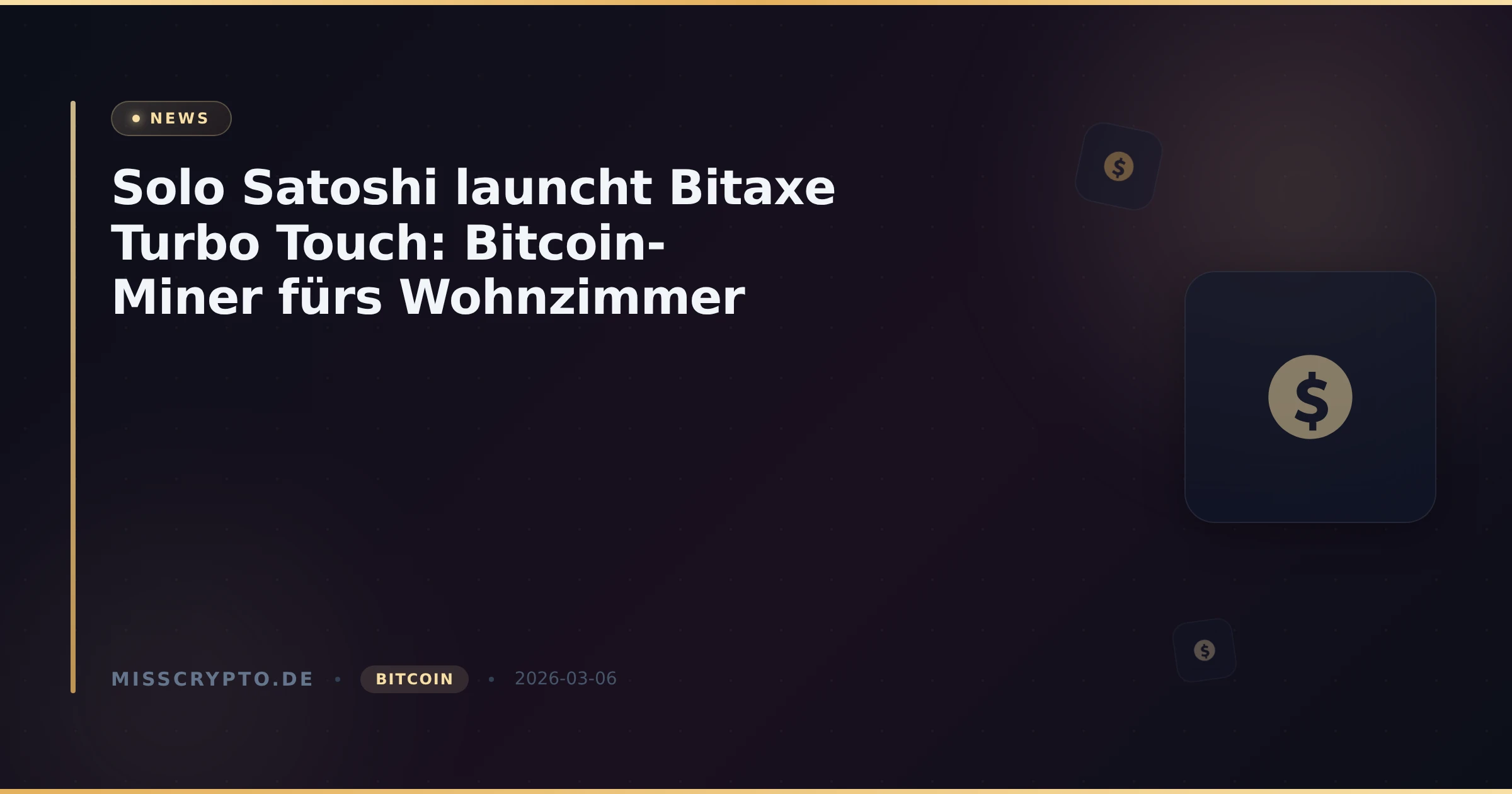 Solo Satoshi launcht Bitaxe Turbo Touch: Bitcoin-Miner fürs Wohnzimmer