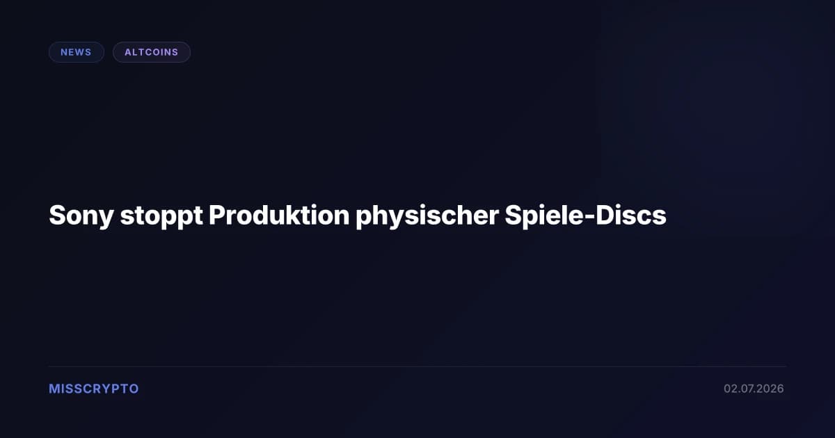 Sony stoppt Produktion physischer Spiele-Discs