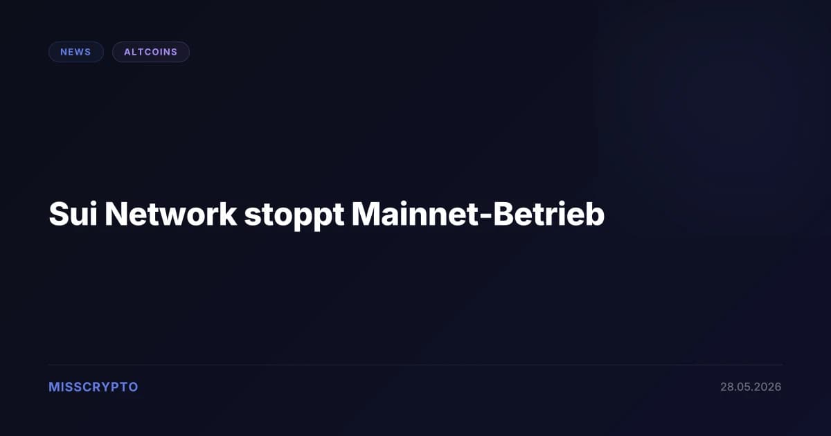 Sui Network stoppt Mainnet-Betrieb