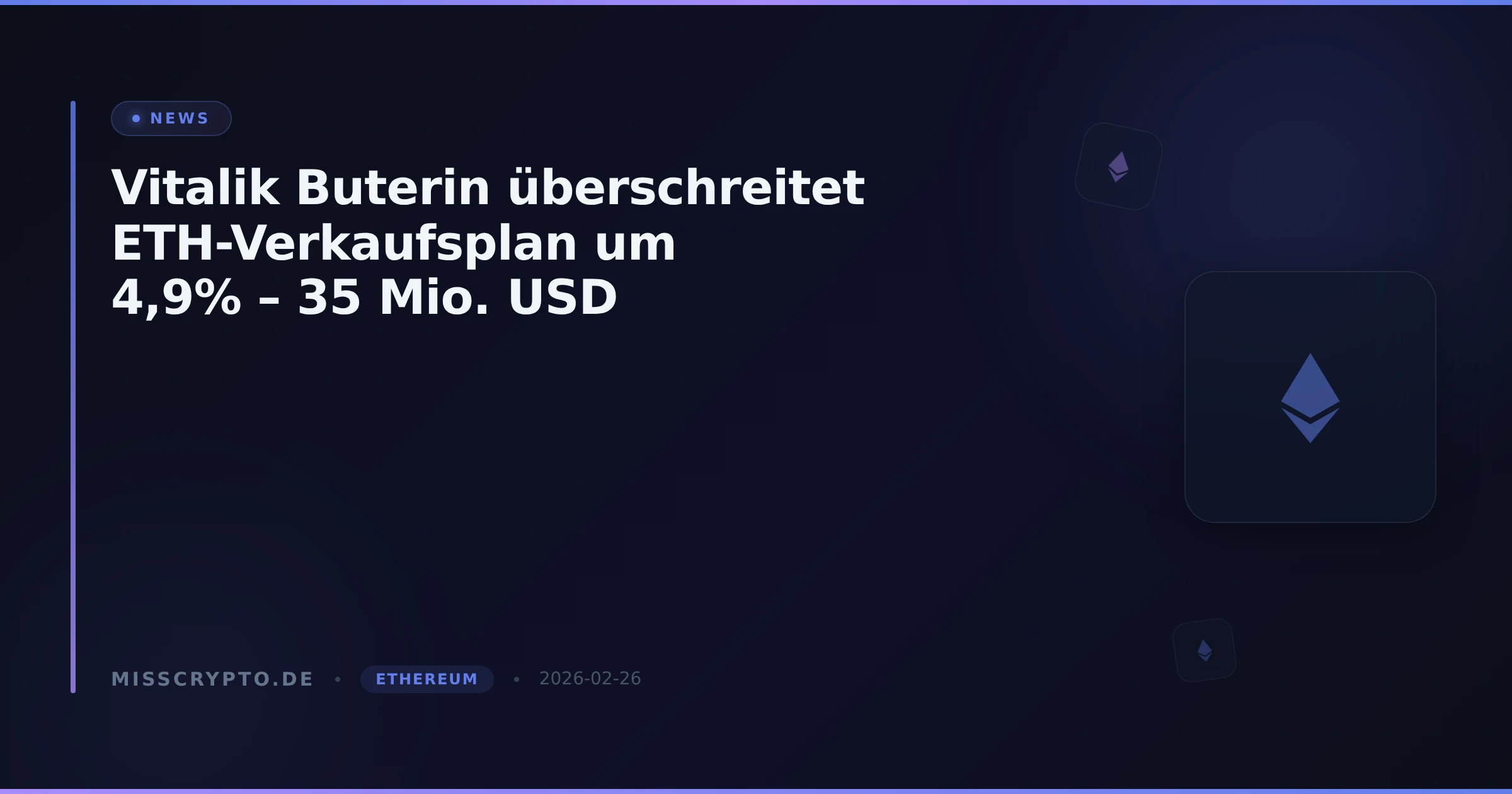 Vitalik Buterin überschreitet ETH-Verkaufsplan um 4,9% – 35 Mio. USD