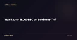 Wale kaufen 11.000 BTC bei Sentiment-Tief