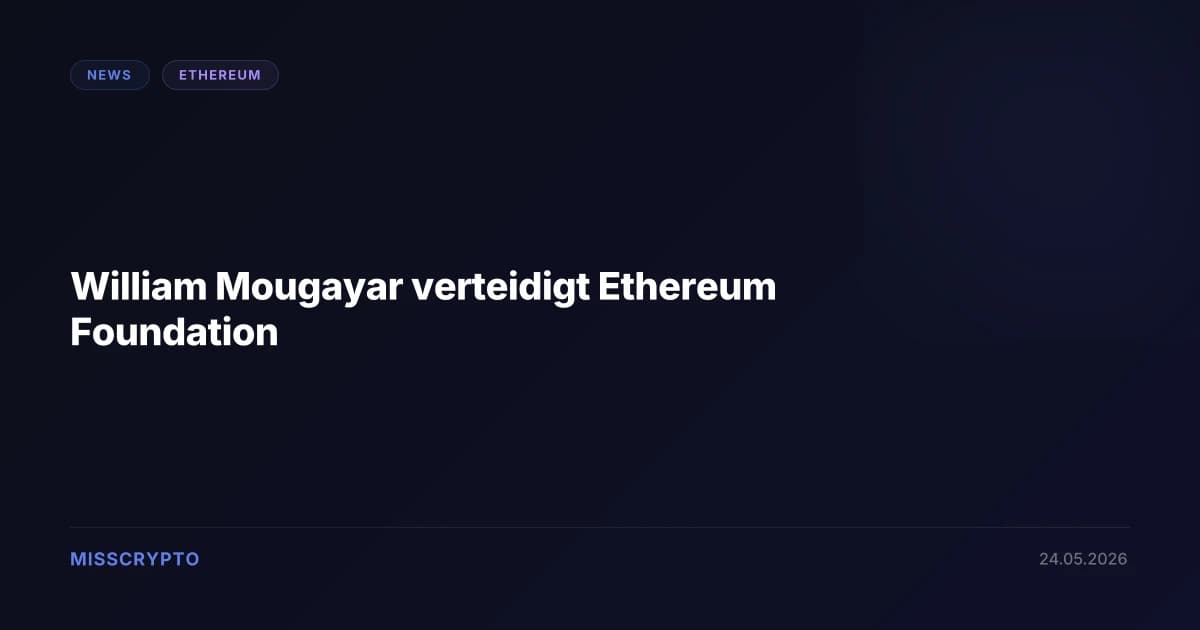 William Mougayar verteidigt Ethereum Foundation