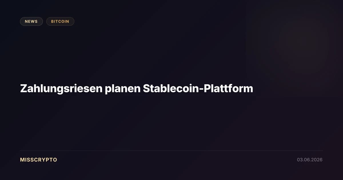 Zahlungsriesen planen Stablecoin-Plattform